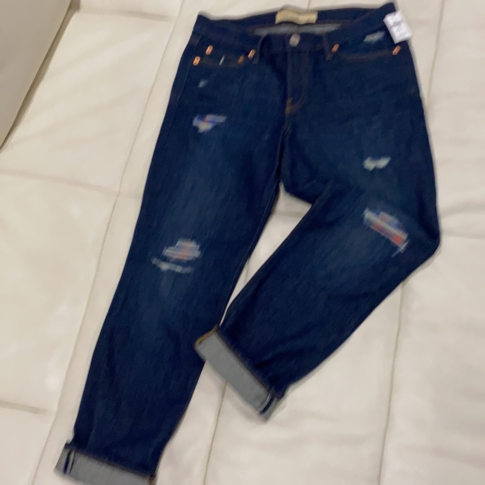 Gap distressed dark blue jeans sz 29 petite - Picture 3 of 9